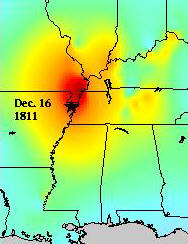 New Madrid shakemap Dec 11, 1811, 2 am