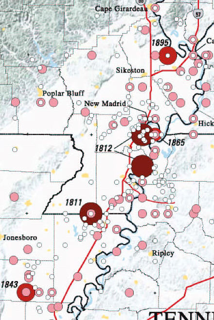 USGS New Madrid seismic zone map