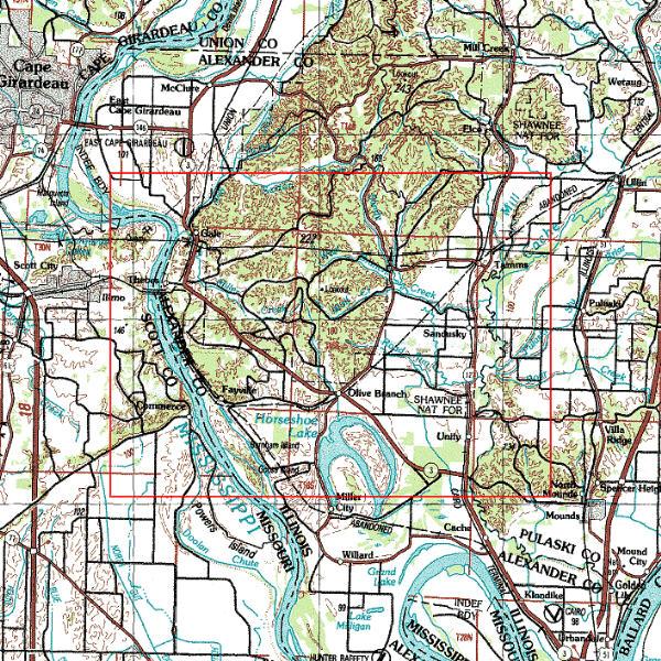 map cache river topographic cape girardeau thebes tamms ullin 