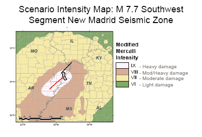 Scenario of a big shake in NE section of NM fault
